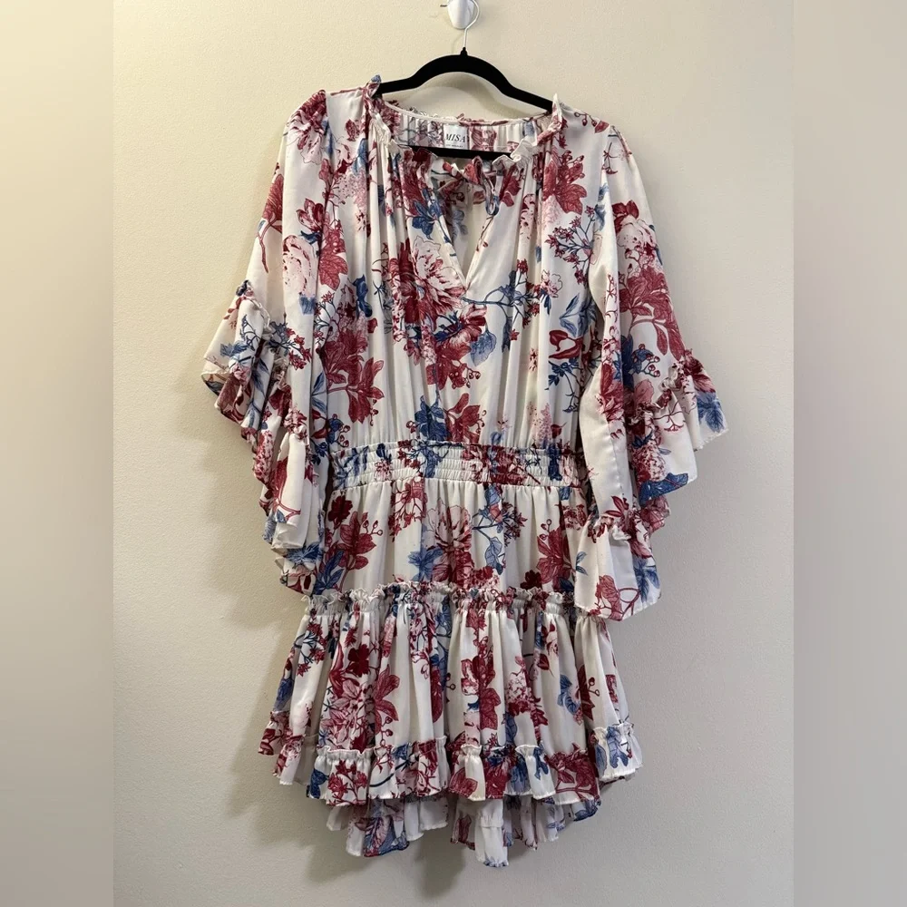 MISA Los‎ Angeles Cecilia Floral Tiered Mini Dress - M